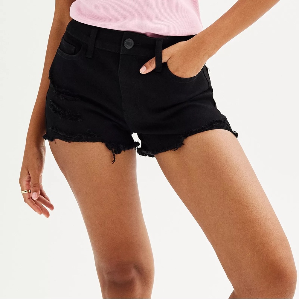 SO Black Jean Shorts